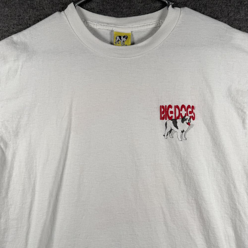 Vintage Big Dogs Shirt Mens Large White Rise Above Competition Graphic 1995 Tee